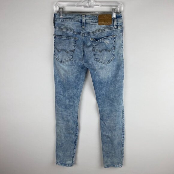 American Eagle Jeans Mens Whiskered Destroyed Skinny Next Level Flex 28 X 32 - Picture 5 of 9